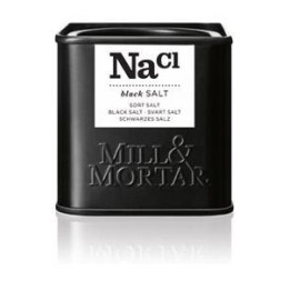 Mill og Mortar sort salt.