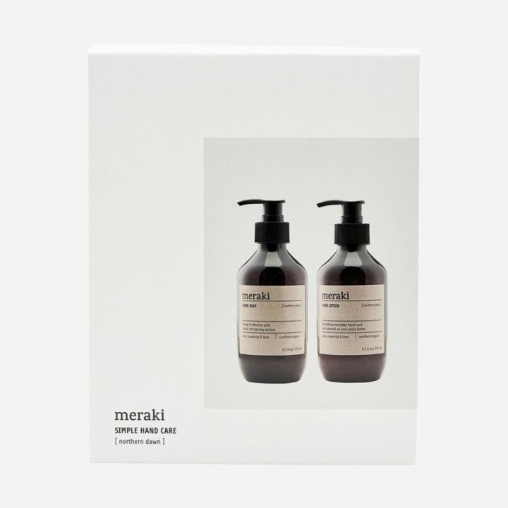 Meraki gaveæske med håndsæbe og lotion. Northern dawn.