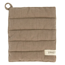 Ernst grydelapper i taupe bomuld.