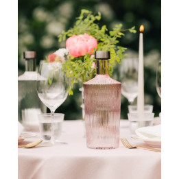 Paveau vandflaske i glas med låg i den lyserøde farve Pink.