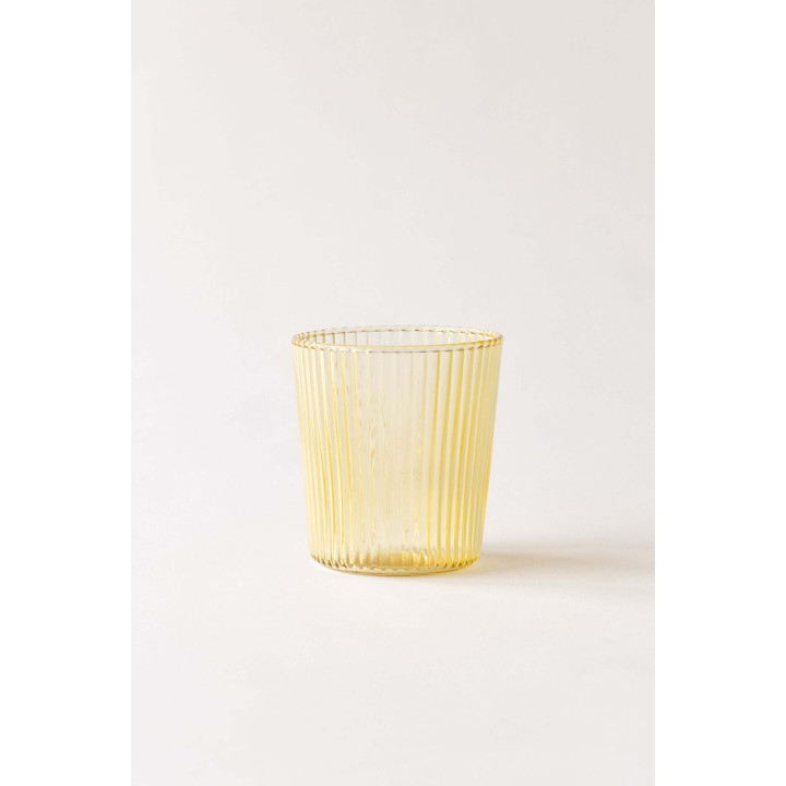 Paveau vandflaske i glas med låg i den gule farve Cable.