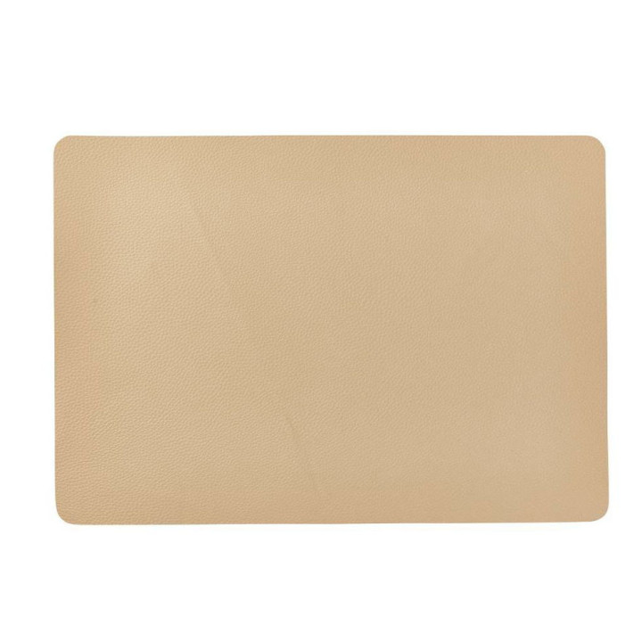 Dækkeservietter i beige vegansk læder.
