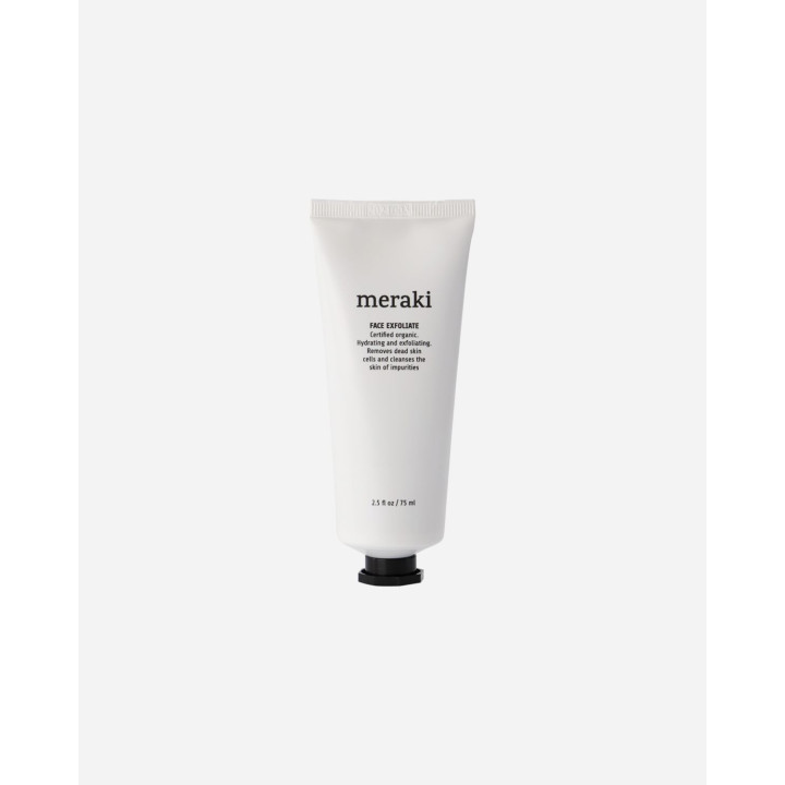 Meraki Exfoliate ansigts skrub giver blød hud med smuk glød.