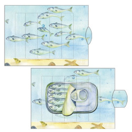 Die Lebende Karte forvandlingskort med fisk