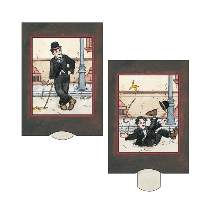 Die Lebende Karte forvandlingskort med Charlie Chaplin