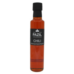 Dansk rapsolie med lækker smag af chili - god til stegning, salat m.m.